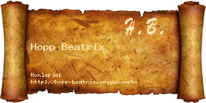 Hopp Beatrix névjegykártya